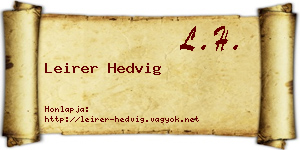 Leirer Hedvig névjegykártya